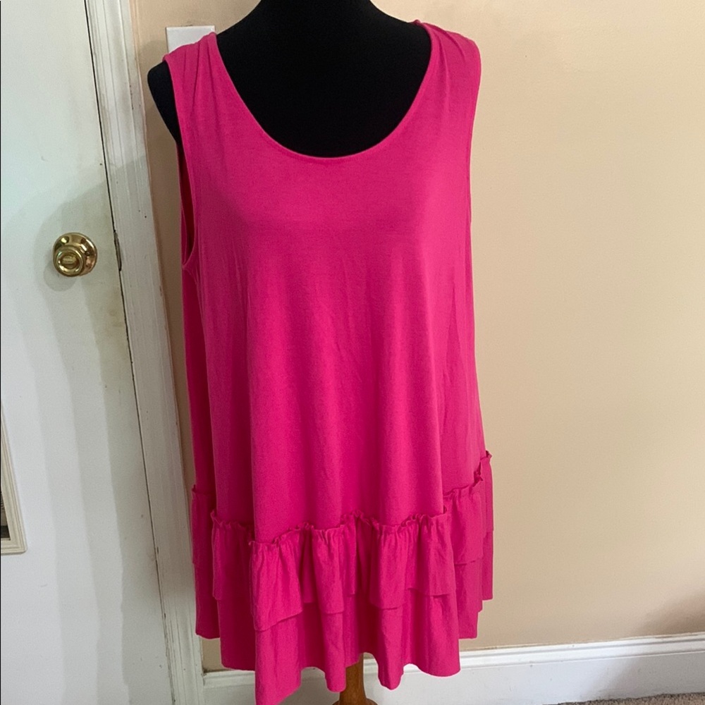 Zenana Outfitters Pink Sleeveless Tiered Tunic